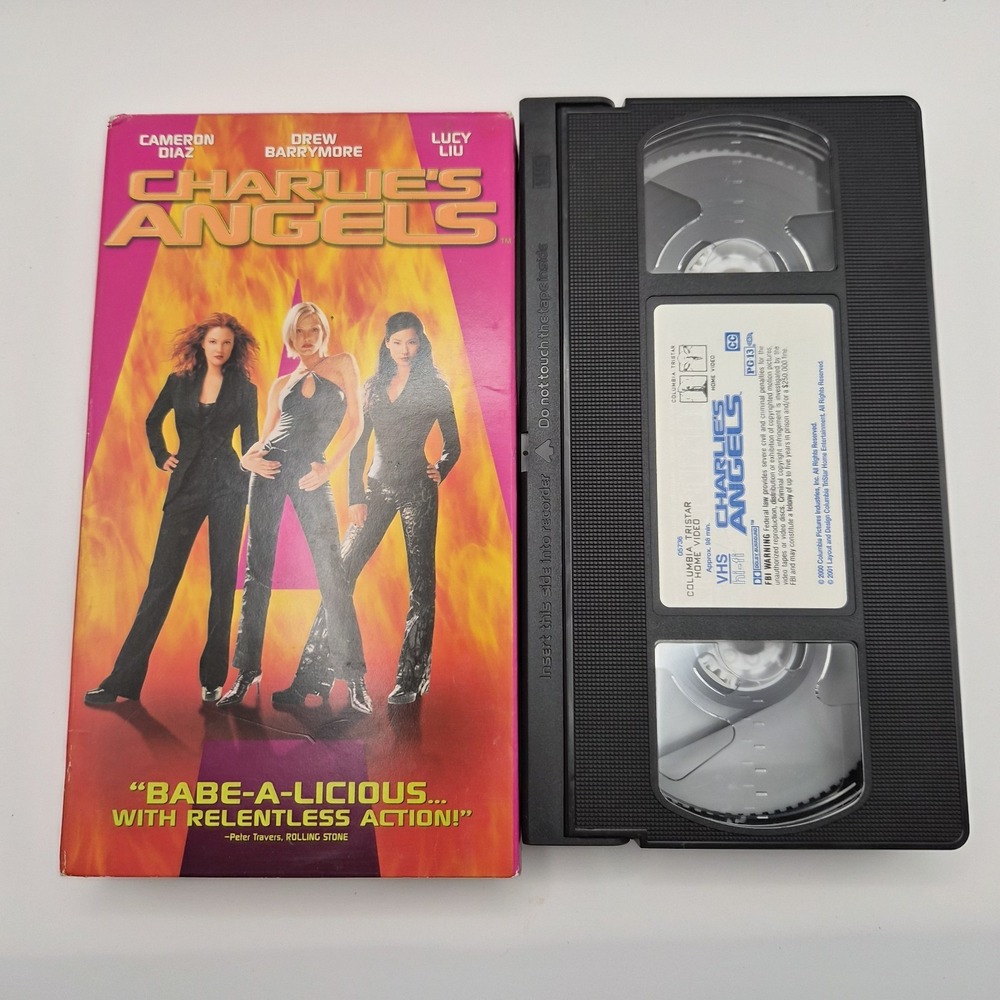 Charlie's Angels VHS 2000‎ Cameron Diaz Drew Barrymore Lucy Liu Action Film